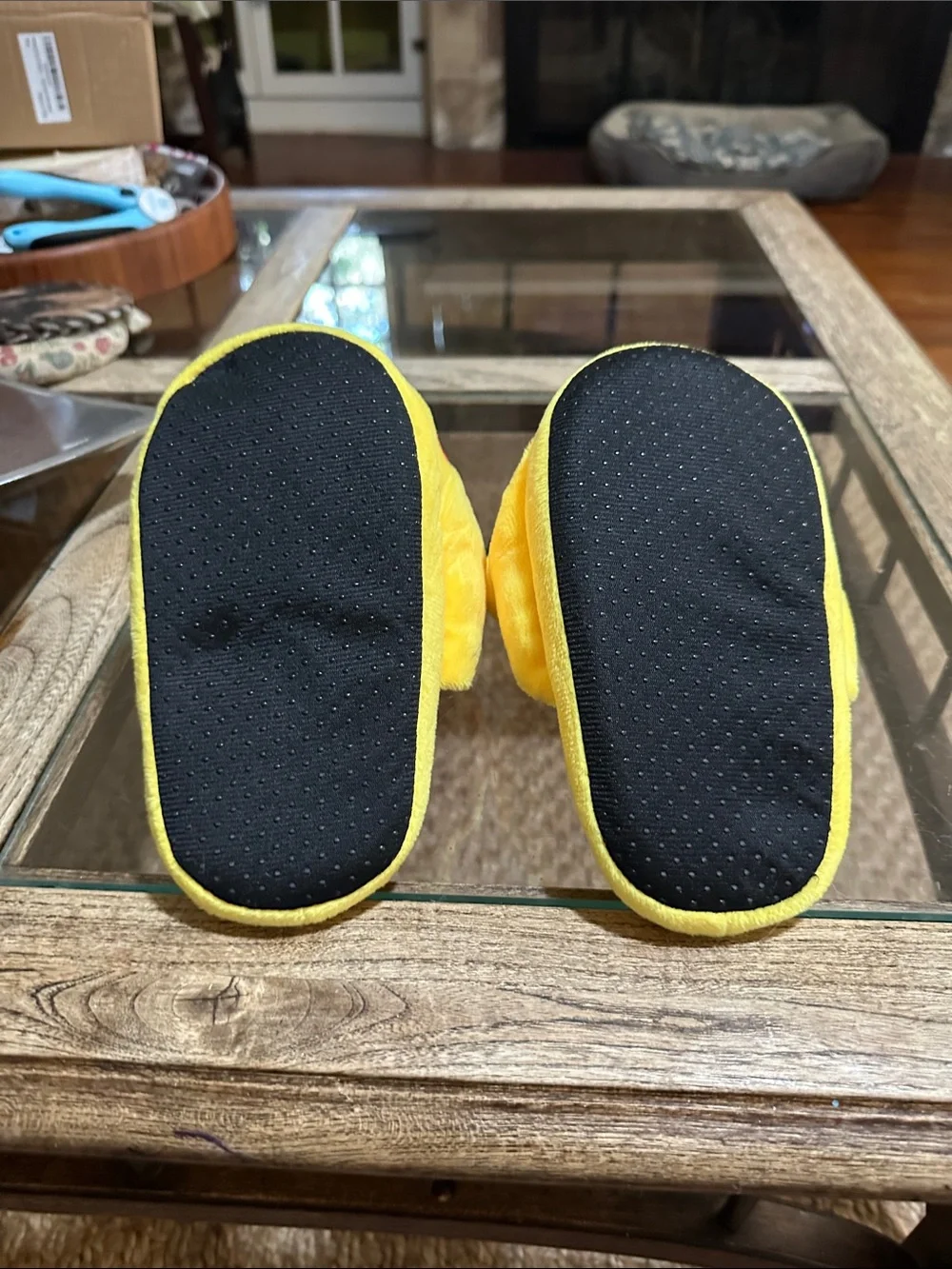Pokemon Pikachu Plush Kids Slippers - Yellow with Black Tips